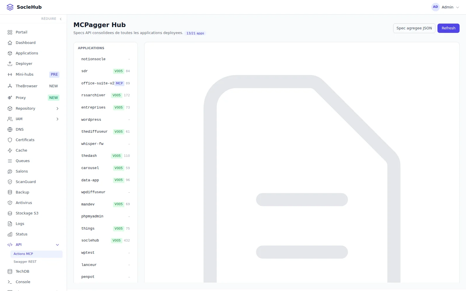 MCP dans le Hub — chaque fonction est un outil pour un agent IA, et MCPagger les recense